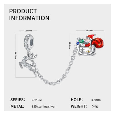 Pulsera de Plata S925 Navidad con Protección Reno y Papá Noel - Accesorios DIY - Image 7