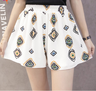 Pantalones Cortos Anchos de Gasa Estampados Talla Grande - Image 11