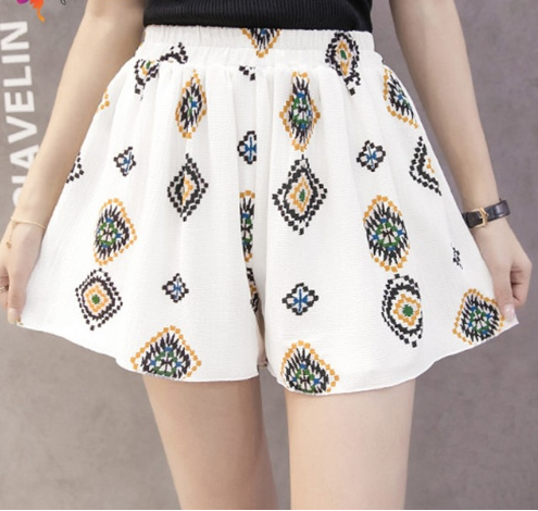Pantalones Cortos Anchos de Gasa Estampados Talla Grande - Image 11