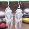 Flower tassel sterling Plateado earrings Plateado