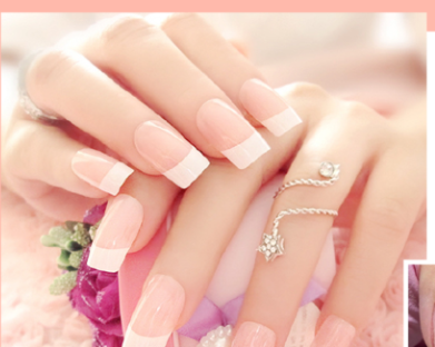 Uñas Postizas Francesas Largas - Parches de Diseño Nail Art - Image 5