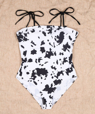 Traje de Baño Estampado Vaca con Diseño Cruzado - Image 9