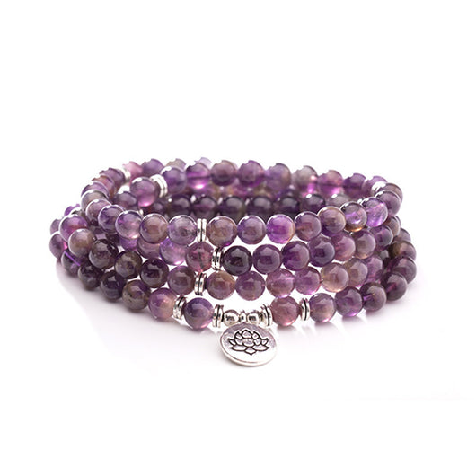 Pulsera de Amatista Natural 108 Cuentas 6-8mm - Image 3