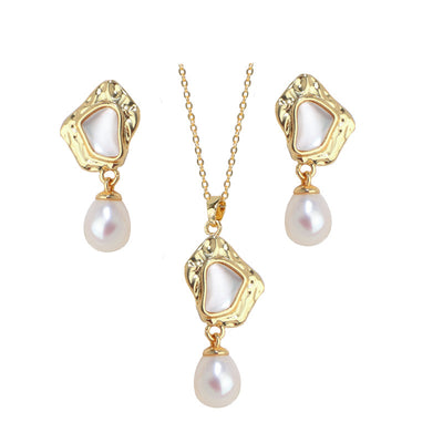 Aretes de Perla de Agua Dulce Estilo Barroco - Concha Madre Premium - Image 5