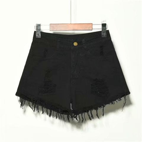 Shorts Vaqueros Sueltos Cintura Alta para Mujer Verano con Rotos