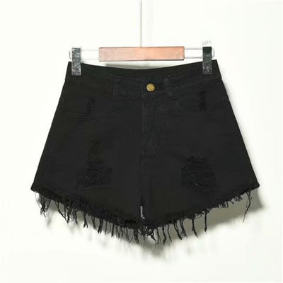 Shorts Vaqueros Sueltos Cintura Alta para Mujer Verano con Rotos