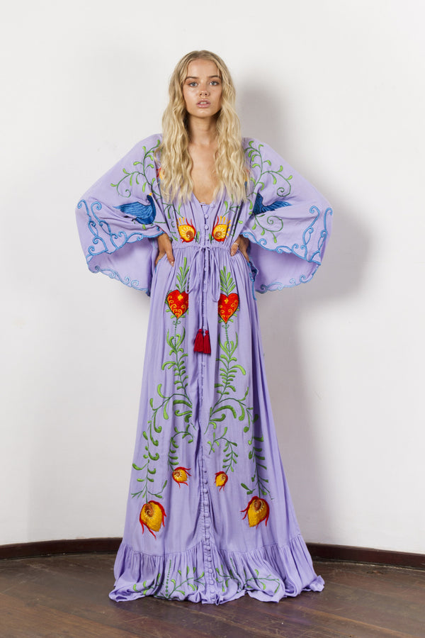 Vestido Vintage para Mujer con Detalles Bordados y Recortes