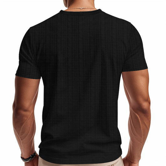 Camiseta Hombre Bambú Lino Artificial Suelta Transpirable Cuello V Manga Corta - Image 18