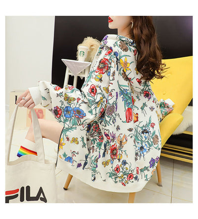 Sudadera Hoodie Mujer Talla Grande Terciopelo Estampado Floral - Image 3