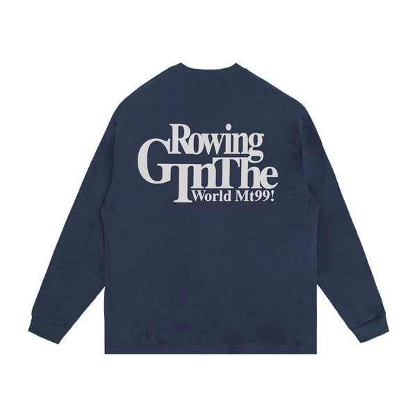 Camiseta Manga Larga con Estampado Letras Americana