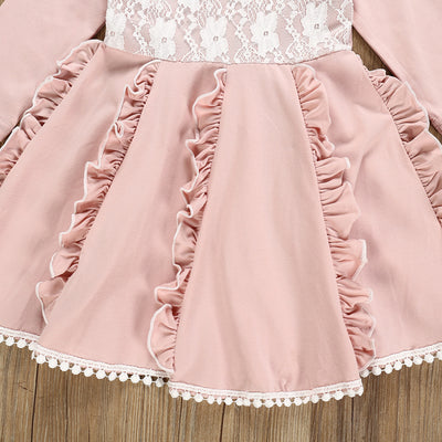Vestido Infantil de Encaje con Manga Larga - Image 5