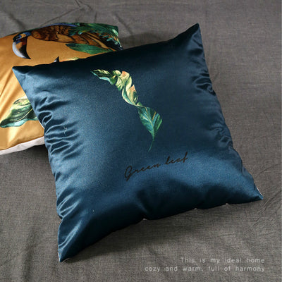 Funda de Cojín con Estampado de Pájaros de Selva Tropical y Hojas Verdes Moderno - Image 4