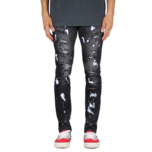 Jeans para Hombre con Diseño Artístico y Rotos Modernos - Image 4