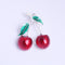 Plant cherry rhinestone drop oil flower corsage 3 color
