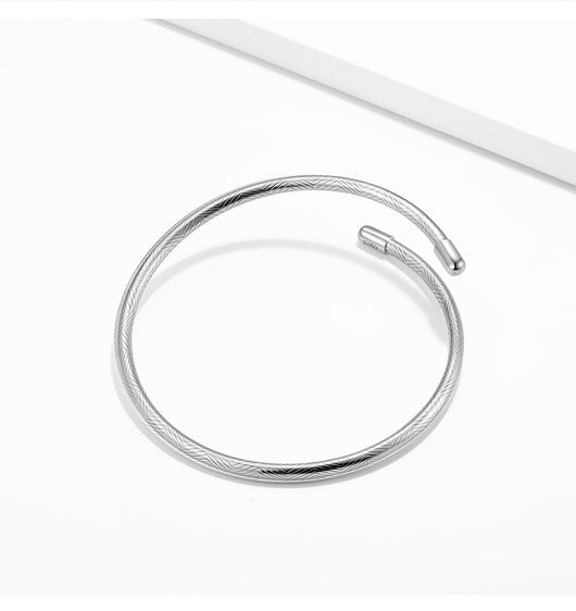 Pulsera de Plata Esterlina 925 Diseño de Rayas 3mm - Image 11