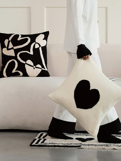 Cojín Decorativo Nórdico Blanco y Negro para Sala de Estar con Relleno - Image 3
