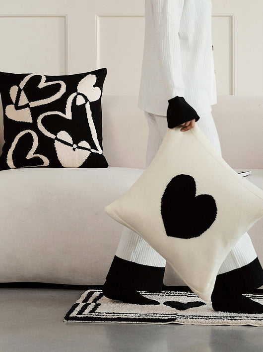 Cojín Decorativo Nórdico Blanco y Negro para Sala de Estar con Relleno - Image 3