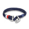 Pulsera de Supervivencia Náutica para Hombre con Cuerda Paracord y Ancla de Metal