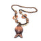 Printed wooden sweater chain Brown 3Style