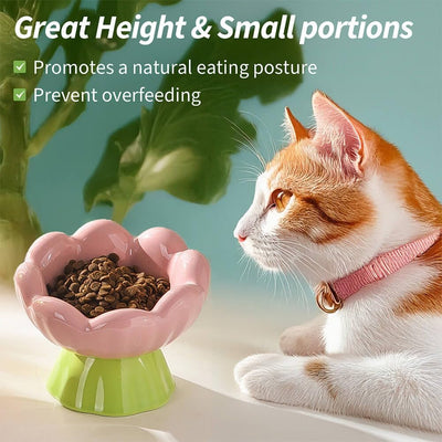 Comedero Elevado para Gatos de Cerámica Rosa - Diseño Inclinado Anti-Vómito y Fatiga de Bigotes - Image 8