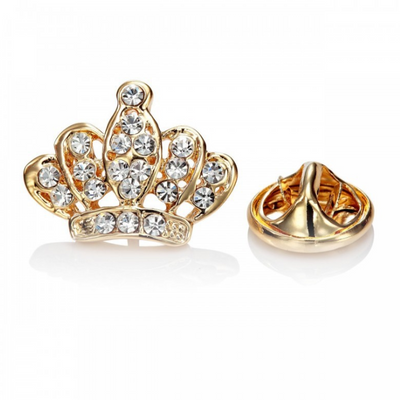 Broche Corona Dorado y Plateado Unisex - Accesorio Elegante para Regalos