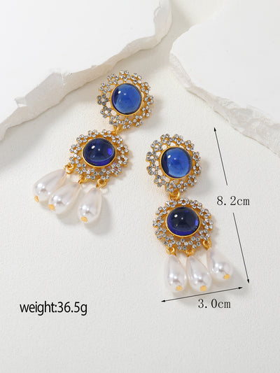 Aretes de Cristal Lujo Geométricos con Gota de Agua - Image 11