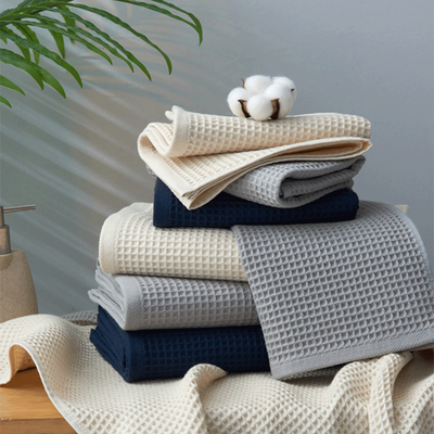 Toalla Absorbente de Algodón Puro Estilo Japonés con Patrón Honeycomb - Image 19