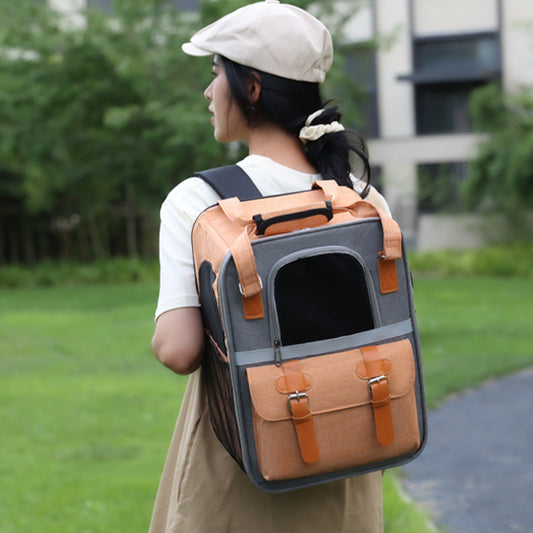 Mochila Transportadora Plegable para Mascotas - Respirable y Cómoda
