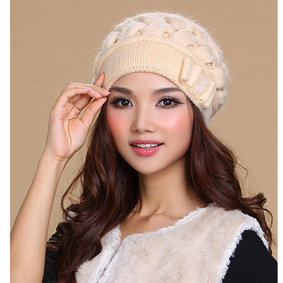 Gorro Invierno Mujer Doble Capa Lana Conejo - Abrigo Cálido y Elegante - Image 4