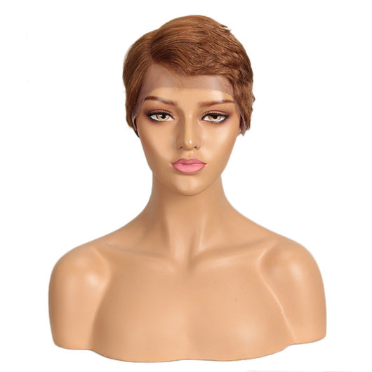 Peluca Corta de Cabello Real Europeo y Americano - Image 5