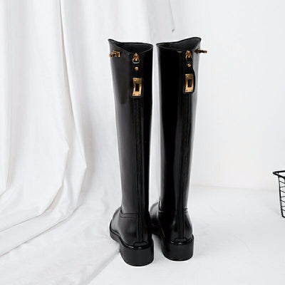 Botas Martin de Cuero con Tacón Grueso hasta la Rodilla - Image 2