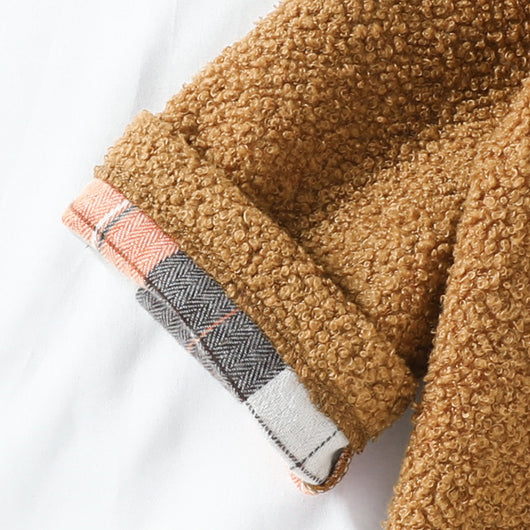 Abrigo Reversible de Cuadros con Forro Polar Otoño - Image 9