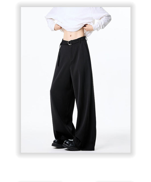 Pantalones Holgados de Pierna Recta con Drapeado Elegante - Image 14