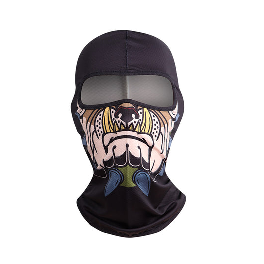 Blue and black full-face balaclava with a roaring gorilla graphic, designed for windproof and dust protection. - Image 7