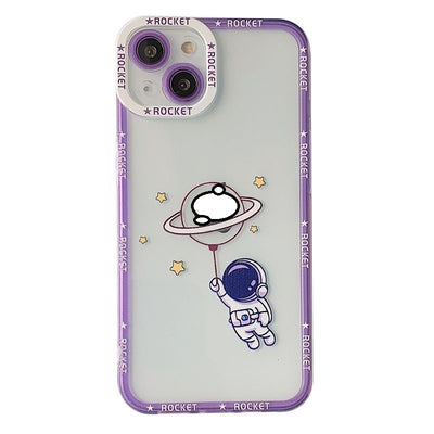 Funda Transparente para Celular con Astronauta Cartoon - Image 7