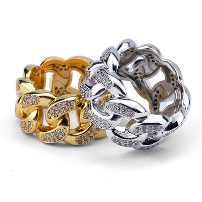 Anillo Cuban Link Dorado Hip Hop Ice Cube para Hombre