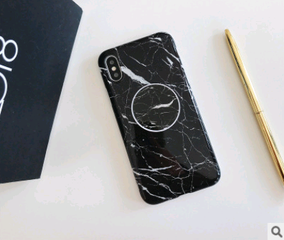 Funda iPhone Retro Mármol Floral con Soporte Telescópico