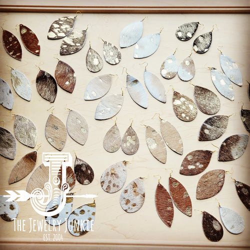 **Leather Earring Starter Pack - Metallic Hair On Hide - 50 Pairs 214o