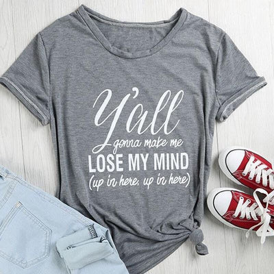 Camiseta Estampada LOSE MY MIND con Letras Audaces - Image 5