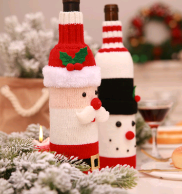 Juego de Botellas Decorativas Navideñas para Vino y Champagne - Image 5