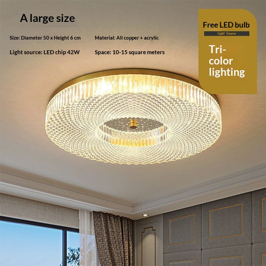 Lámpara de Techo de Cobre Macizo LED Estilo Nórdico Lujo para Dormitorios - Image 2