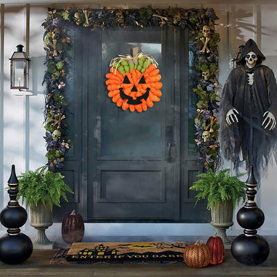Corona de Puerta Otoñal con Calabaza Artificial para Halloween - Image 4