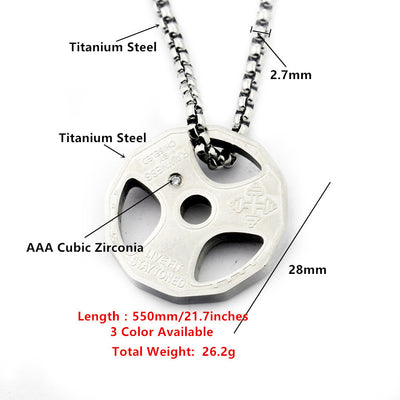 Dije Pesa de Fitness Hip Hop en Acero Titanio - Collar Deportivo Urbano - Image 2