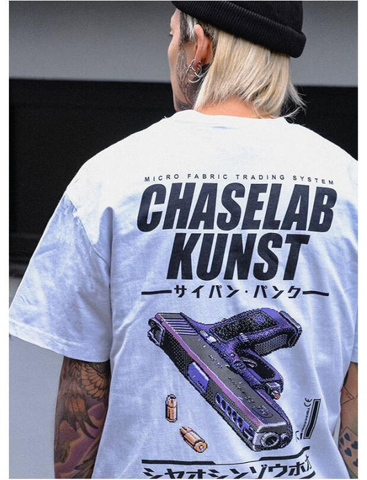 Playera Manga Corta Hombre Estampado Pistola Cartoon - Diseño Japonés Chaozhou - Image 3