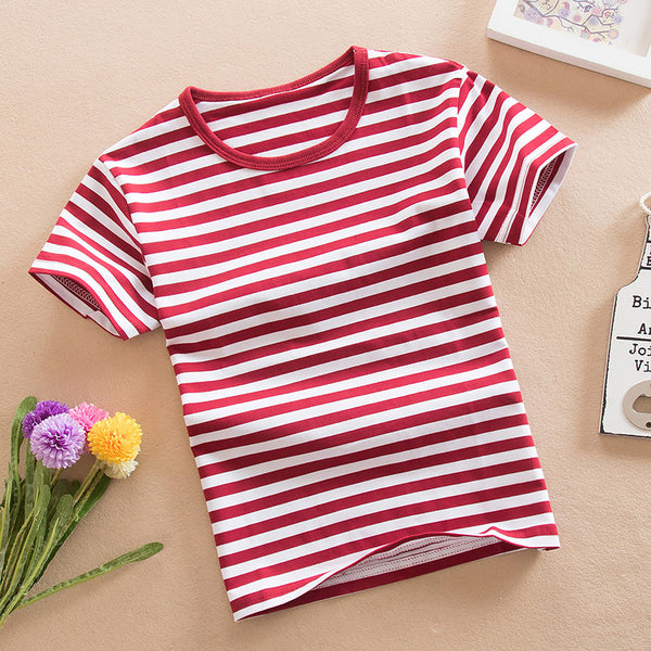 Camiseta Infantil de Algodón con Rayas