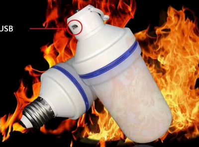 Bombilla LED con Efecto Llama Dinámico - Base E26 USB Emergencia