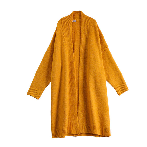 Chaqueta Tejida de Hilo Grueso en Colores Sólidos