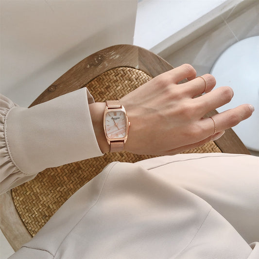Reloj Cuadrado Retro Mori con Encaje para Mujer