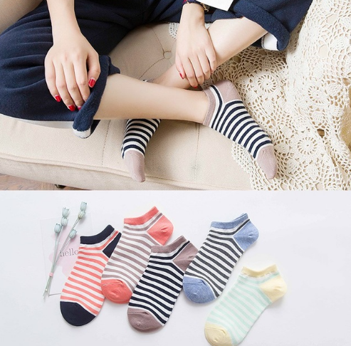 Pack 5 Pares Calcetines Gatos a Rayas para Mujer - Algodón Cómodo y Divertido