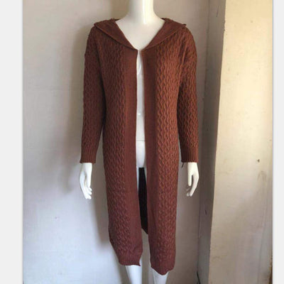 Cardigan Tejido con Capucha Mujer - Suéter Liso Versátil - Image 5